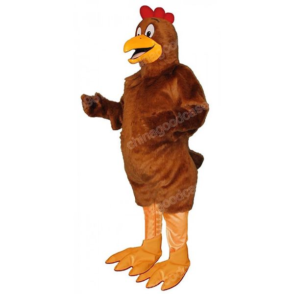 Desempenho marrom galinha mascote traje de alta qualidade halloween fantasia vestido de festa personagem dos desenhos animados terno carnaval unisex outfit