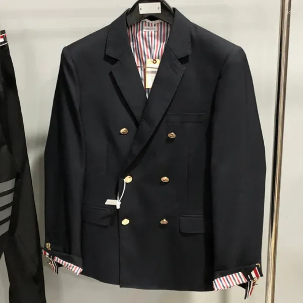 Männer Anzüge Suite Mann Frühling Herbst Zweireiher 2023 Kleid Formale Blazer Männer Britischen Casual Anzug Jacke Dünne Wolle mantel