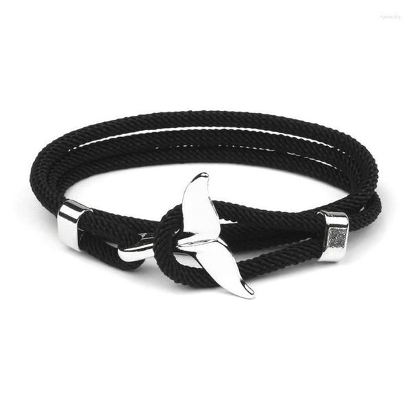 Charme pulseiras moda golfinho peixe cauda corda feita à mão náutica vela brazalet para mulheres homens surf praia jóias fawn22251y