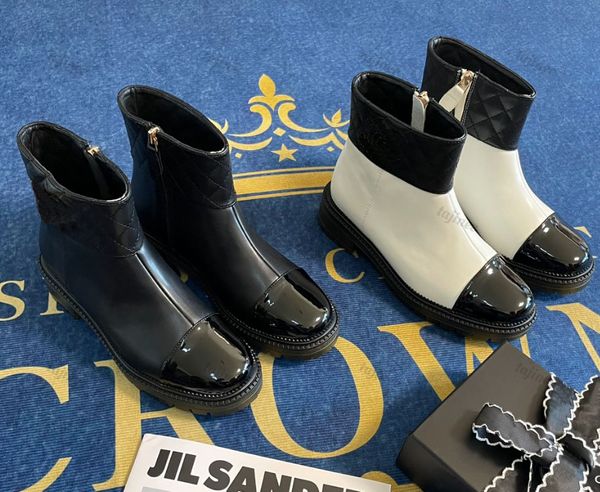 Designer de luxo outono plataforma martin botas mulheres pele de cordeiro plataforma bota branco preto clássico botas ao ar livre