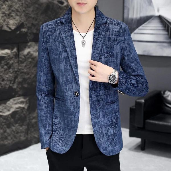 Ternos masculinos 2023-boutique homens moda cavalheiro fino casual estilo britânico cor sólida elegante versão coreana tendência casamento host blazer