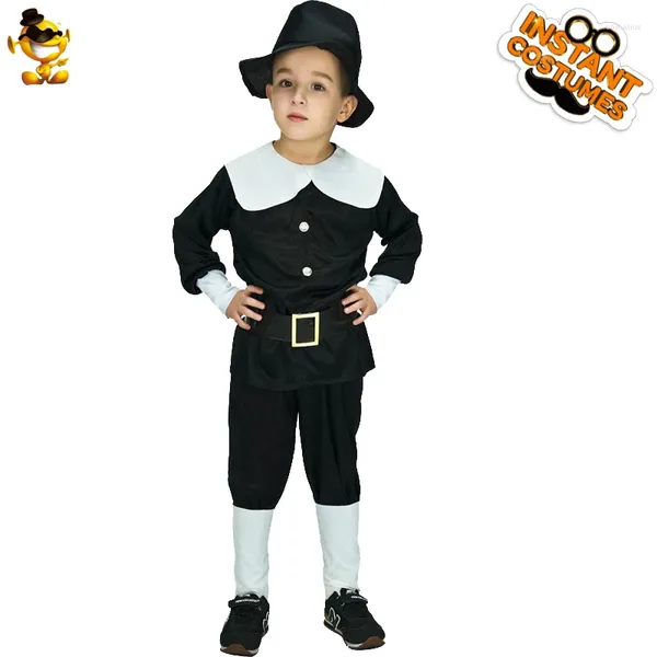 Tema traje dsplay crianças carnaval festa de halloween design bonito peregrino cosplay fantasia terno para menino