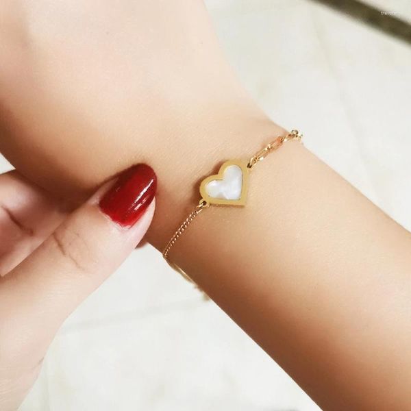 Bracciale HIYEE Ciondolo a farfalla in acciaio inossidabile Catena color oro per gioielli da donna Design semplice e fresco dalla personalità Fai un regalo alla ragazza