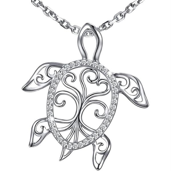 Collana in argento sterling 925 con tartaruga marina Albero della vita Ciondolo tartaruga Vacanza Beachy Festa della mamma Gioielli Regalo per la mamma Ocean221V