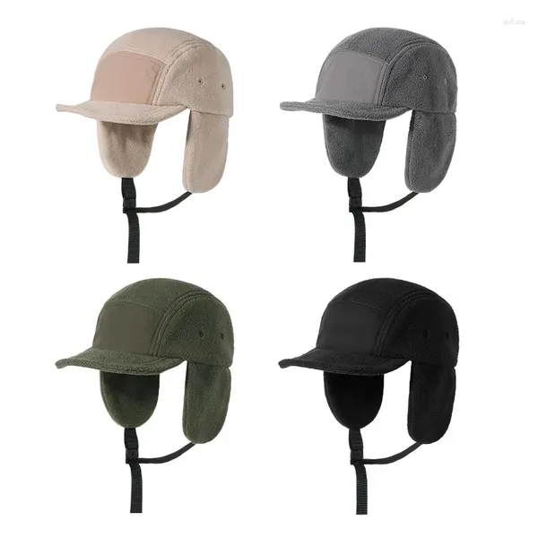 Cappellini con sfera 2023 Inverno Uomo Donna Velluto a coste in pile 5 Pannello Baseball con protezione per le orecchie Snapback Colbacco Bomber Cappelli di velluto