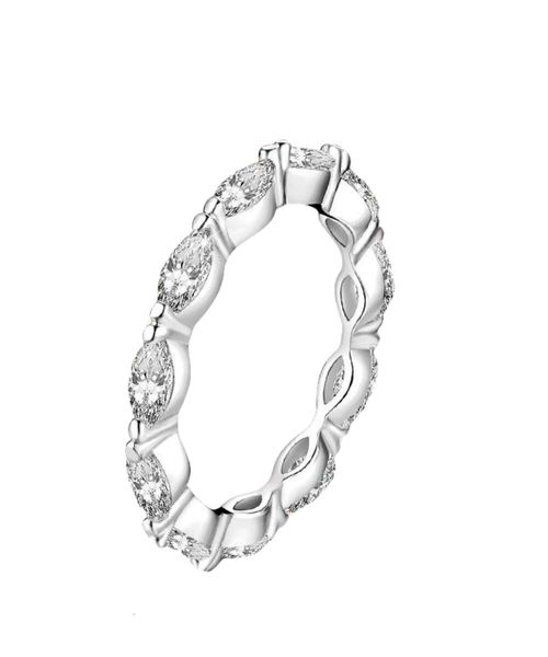 Gioielli di lusso Anelli minimalisti e raffinati alla moda per donna Anelli di diamanti con simulazione occhio di cavallo in argento sterling 925 da donna con una sensazione lussuosa e lussuosa