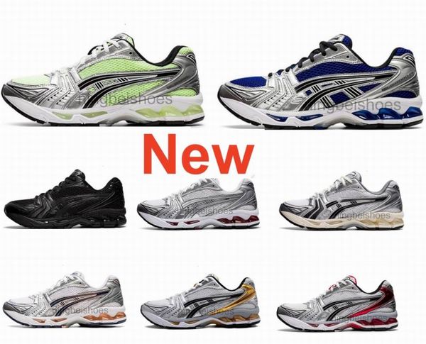 Scarpe da corsa casual di design retrò di alta qualità Gel Kayano14 scarpe da ginnastica in pelle nero verde grigio ossidiana crema bianco argento basse atletiche uomo donna sneakers sportive all'aria aperta