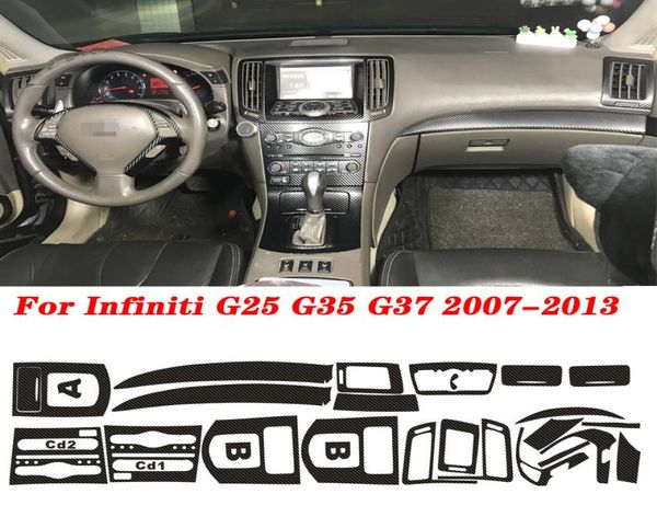 Für Infiniti G25 G35 G37 2 Tür Coupé CarStyling Neue 5D Carbon Faser Auto Interior Center Konsole Farbe Ändern Molding Aufkleber Dec4588742