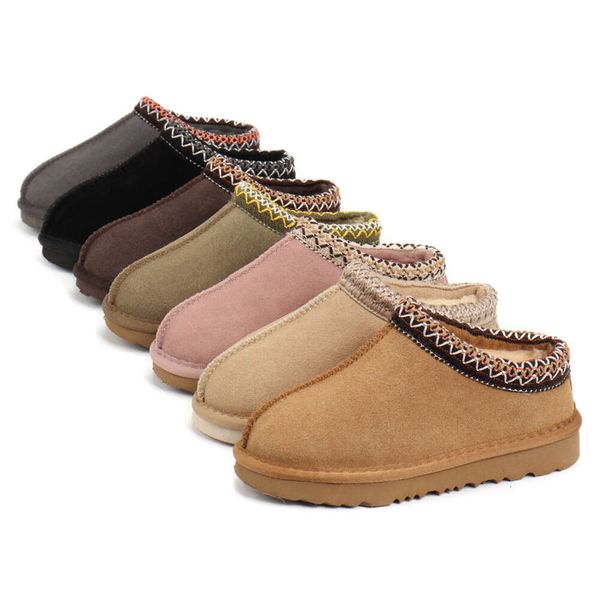 Crianças Tasman Chinelos Criança De Pelúcia Slide Austrália Bota De Neve Crianças Sapatos De Inverno Crianças Botas Clássicas Mini Bota Bebê Pele Booty Meninos Meninas Tornozelo Criança Botas De Camurça BG