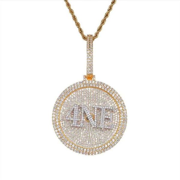 5x5cm nome personalizado medalha pingentes estilo hip hop masculino rotação colar corrente qualquer fonte letras números símbolos color235h