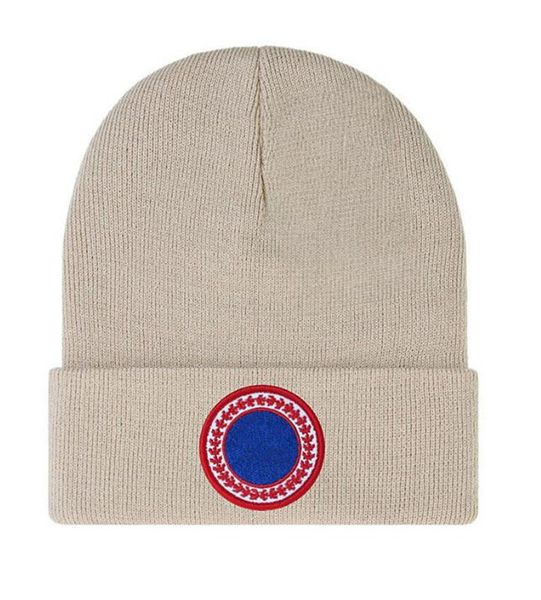 Outono e inverno Canadá chapéu de malha gorro de luxo masculino e feminino unissex logotipo bordado lã de ganso misturado chapéus de alta qualidade ao ar livre quente sem aba D-16