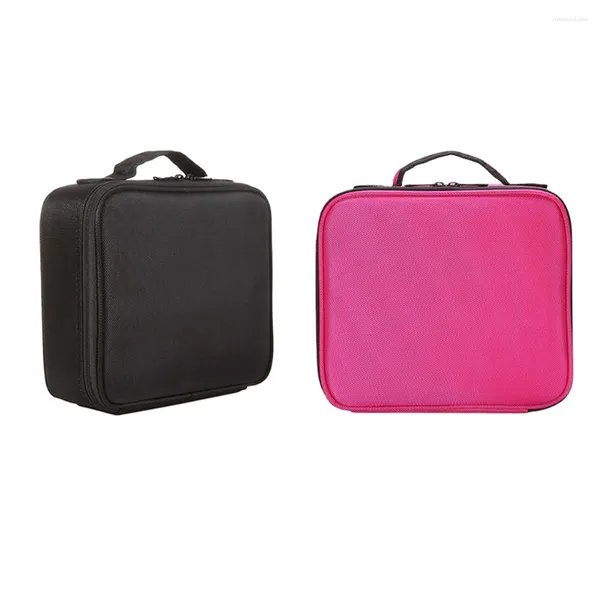 Borse cosmetiche borse borse custodie per la custodia lavaggio regolabile cassetta per trucco per cosmetici organizzatore di viaggi da viaggio donna nera