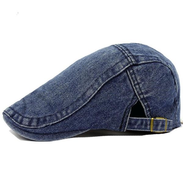 Intera moda uomo donna estate denim jeans visiere cappello gatsby berretto edera cappello golf guida cappello da sole piatto cabbie strillone può essere regolato299U