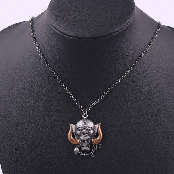 Ketten Männer Promi Domineering Retro Mode Roman Dark Ghost Kopf Halskette Punk Anhänger Schmuck Großhandel