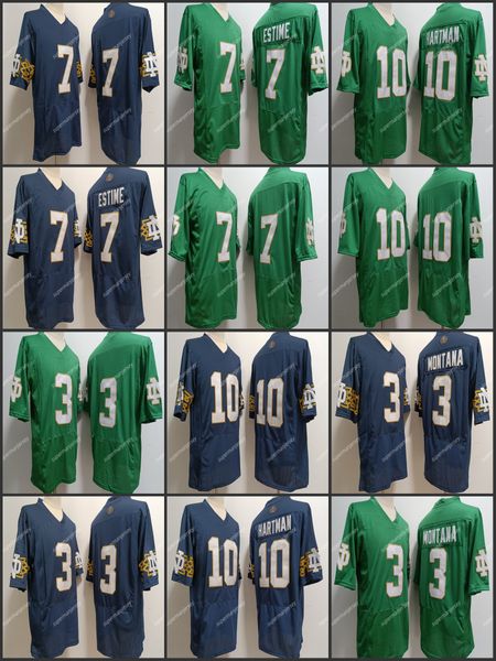 NCAA Notre Dame College Football Maglie 10 Sam Hartman 7 Audric Estime 3 Joe Montana Shirt maschile cucite S-XXXL Nuovo No Name