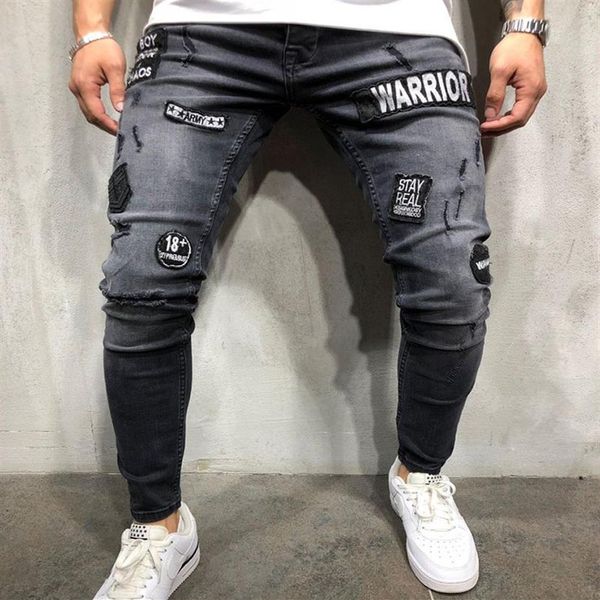 Мужские джинсы 2021, модная мужская вышивка в стиле хип-хоп, тонкая мужская узкая одежда, азиатский размер 273w