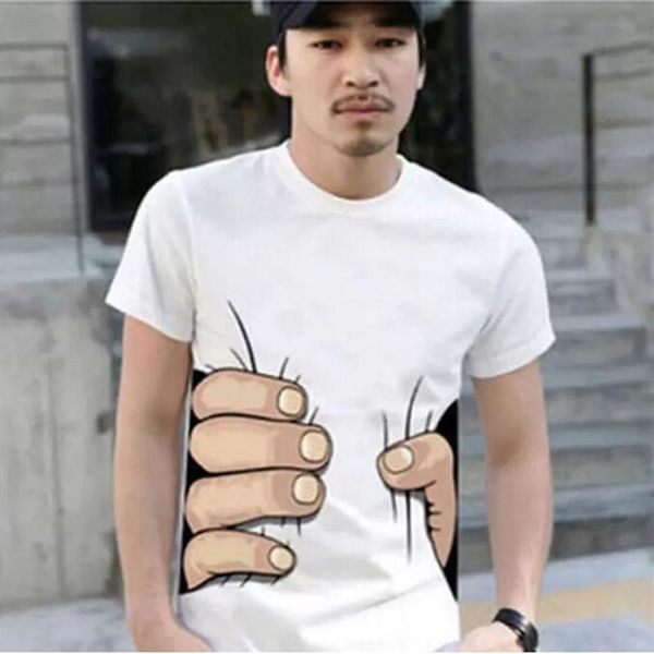 Mode Herrenbekleidung Oansatz Kurzarm Männer Shirts 3D Große Hand T-shirt männer T-shirts Tops Tees Für Man214g