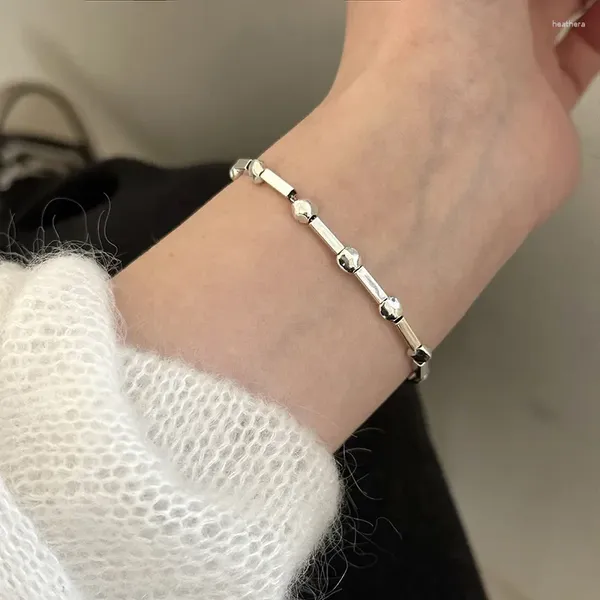 Link pulseiras 925 cor prata geometria grânulo pulseira para mulheres menina moda tendência coreana simplicidade jóias finas presente gota