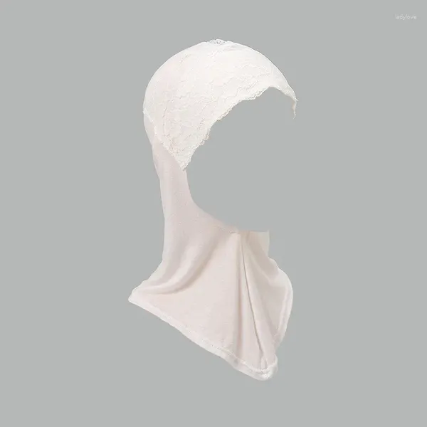 Sciarpe Eid Preghiera Musulmana Ragazza delle donne Tinta unita Turbante in pizzo Arabo Foulard islamico 40 30CM Semplicità Accogliente Sciarpa Khimar