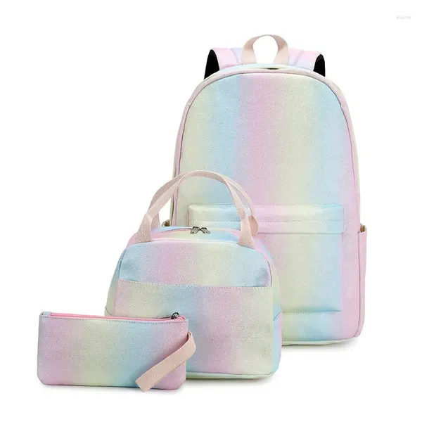 Sacos escolares 3 pc/set para meninas adolescentes crianças estudante mochila de viagem adolescente bolsa de ombro criança mochila feminina