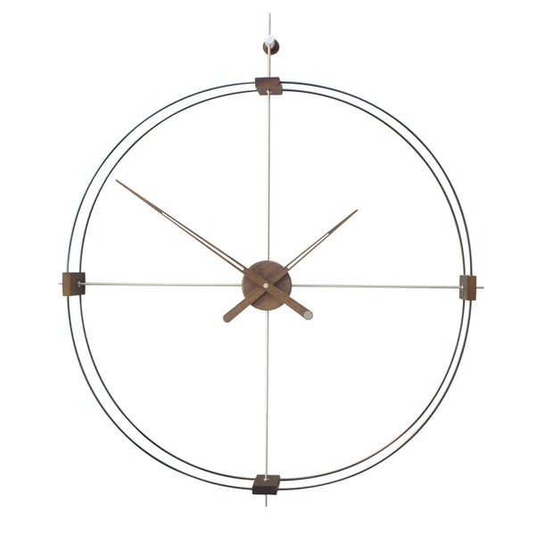 Polo unipolare croce doppio cerchio Orologio da parete spagnolo moderno e minimalista nordico Personalità creativa moda soggiorno Sala da pranzo atmosfera orologio silenzioso