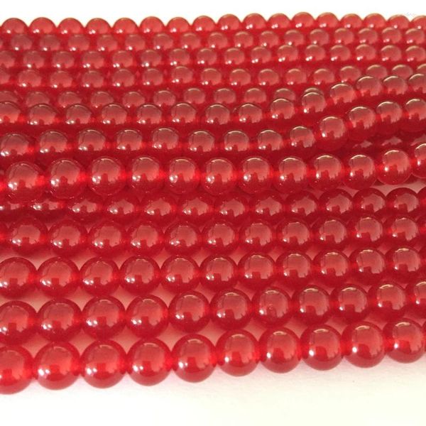 Perlen hoch 4 mm 6 mm 8 mm 10 mm 12 mm roter Jade runder Halbedelstein Chalcedon Frauen Party Hochzeiten Geschenke DIY lose 15 Zoll MY42