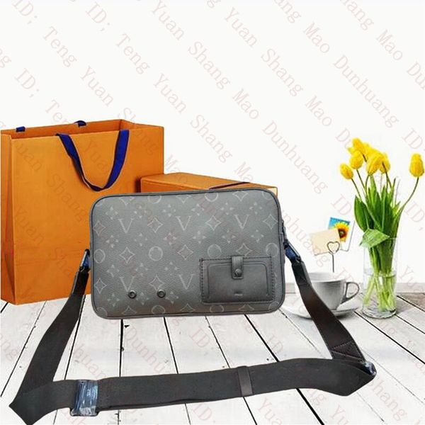 Borsa a tracolla firmata ALPHA WEARABLE Borsa a tracolla Portafoglio borse a mano Monogrammi Borsa a tracolla in pelle nera classica con motivo scozzese Uomo Donna Borsa a tracolla Corsbody