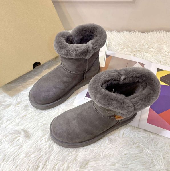 Atacado Austrália Botas de desenhista para mulheres bota de neve camurça de luxo mulheres chinelos moda ultra mini plataforma botas de lã de inverno senhoras pele quente tornozelo bota