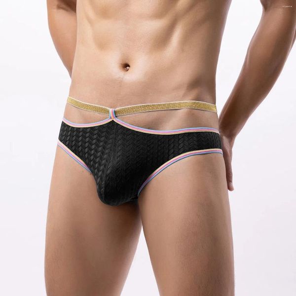 Underpants homens roupa interior mens breve bikini sexy oco para fora cintura deslizamento jocks gay jockstrap pantie masculino g-string