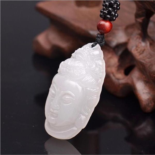 Xinjiang weißer Jade Buddha Kopf Anhänger natürliche authentische Afghanistan Baiyu Guanyin Kopf Jade Anhänger Anhänger 256G