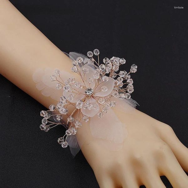 Charm Armbänder 3 Stile Schmetterling Perlen Armband Brosche Süße böhmische handgemachte Corsage Handgelenk Blume Elegante Prinzessin Schmuck Dekor