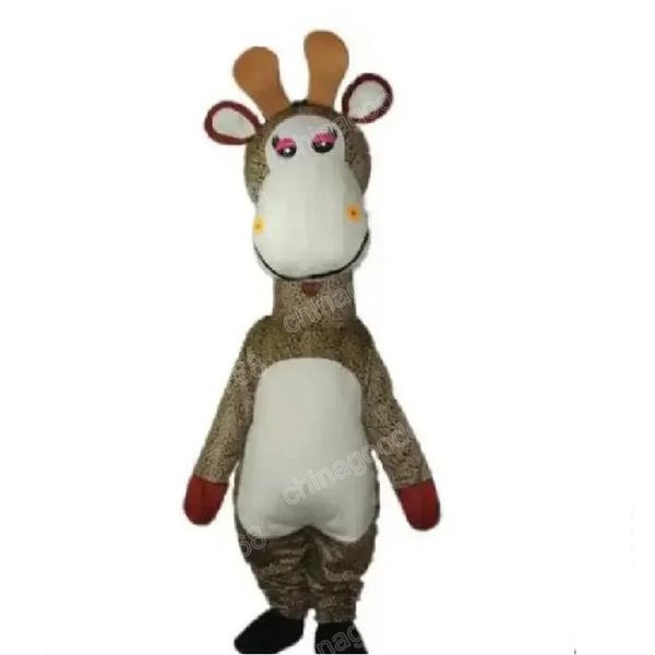 Desempenho girafa mascote traje de alta qualidade halloween fantasia vestido de festa personagem dos desenhos animados terno carnaval unisex outfit