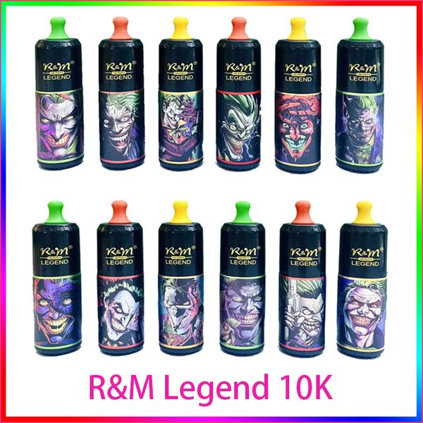 Autêntico RM Legend 10000 Descartável E cigarro 10K Puffs Vape Pen 20ml Pré-preenchido 5% Cartucho Pod Dispositivo 650mAh Bateria Recarregável