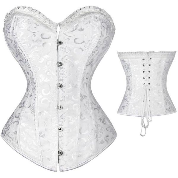 Bustiers espartilhos femininos steampunk espiral aços desossados espartilho sexy jacquard overbust espartilho e cintura cincher shapewear p281l