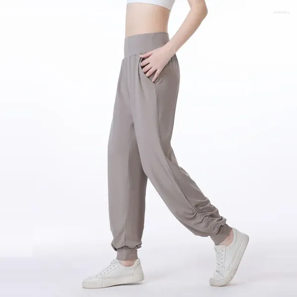Pantaloni attivi Marchio Yoga con logo Senso del design Sport Donna Vestibilità ampia Comodo Casual Corsa Fitness