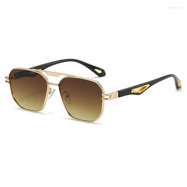 Солнцезащитные очки винтажные антибликовые для вождения для мужчин модные солнцезащитные очки с двойным лучом женские UV400