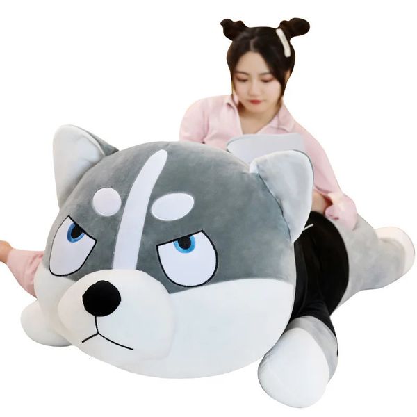 Almofadas de pelúcia Almofadas Drop Epacket Shopify Serviço Siberian Husky Boneca Suéter Cão Brinquedo de Pelúcia Grande Travesseiro de Dormir Boneca Presente de Aniversário Menina 231016