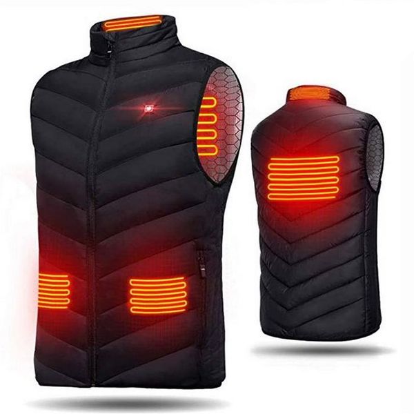 Gilet elettrico per riscaldamento USB esterno da uomo Giacca invernale senza maniche riscaldata Abbigliamento riscaldante a prova di freddo Gilet intelligenti di sicurezza2234