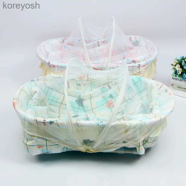 Berços berços de alta qualidade quatro estações bebê mosquiteiro recém-nascido berço cama com colchão travesseiro yurt anti-mosquito pequena tenda cesta de dormirL231016