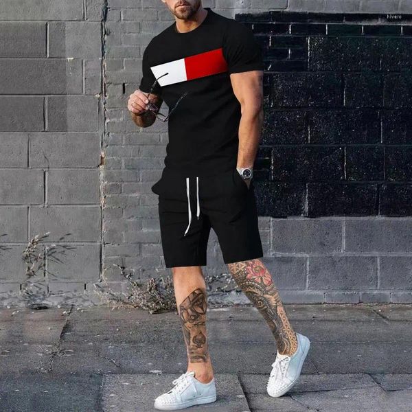 Tute da uomo Abito estivo oversize da 23 anni T-shirt Pantaloncini 2 pezzi Abbigliamento sportivo da spiaggia per il tempo libero all'aperto