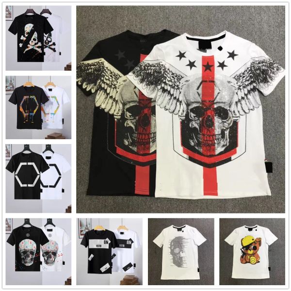 Moda feminina / masculina designer camisetas peito lobo crânios / animal / geometria + carta homens o-pescoço camiseta casual algodão manga curta camisetas hipster fractal padrão tops 001 #