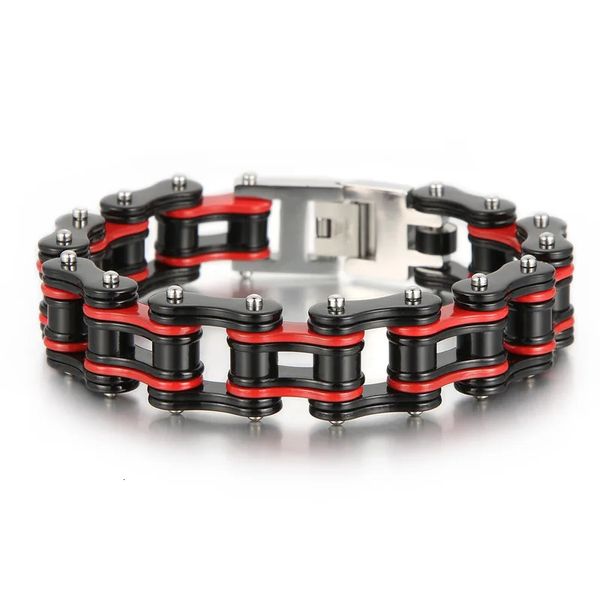 Kette 16mm Punk Rot Schwarz Fahrrad Biker Armbänder Männer Frauen Schwere Edelstahl Hiphop Rock Fahrrad Motorrad Armband Schmuck 231016