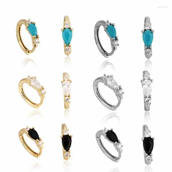 Hoepel Oorbellen RYJU 925 Sterling Zilveren Ringen Vorm Cirkel Teardrop Zirkoon Steen Piercing Oorbel Voor Vrouwen Meisje Tieners Dochter