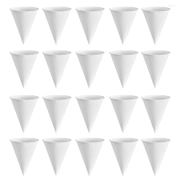 Copos descartáveis canudos 250 pcs recipiente de água cone copo de papel banquete branco canecas de café em forma de vidro