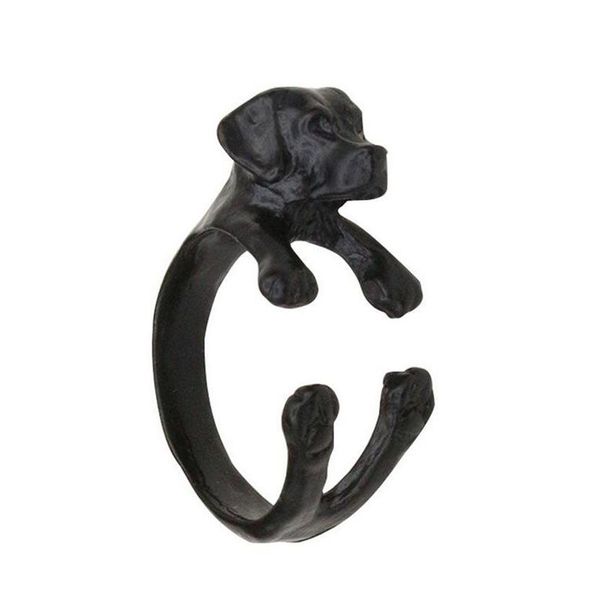 10 Stück / Los Antik Silber Bronze Labrador Retriever Ringe Verstellbare Tier Hunderasse Ringe für Frauen Whole241b