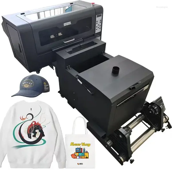 Schneller 2 XP600-Kopf, 30 cm, digitaler Tintenstrahl-DTF-Tinten-Haustierfilm-T-Shirt-Drucker mit Schüttelpulvermaschine