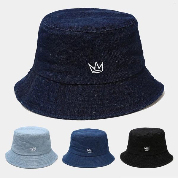 Berretti Coppia Uomo Donna Denim Modello Corona Cappello Pescatore Tappo Bacino Cappelli a secchiello Cool For