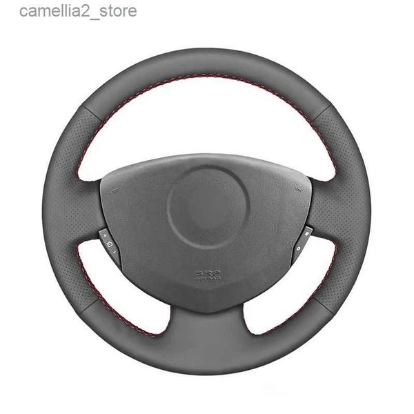 Lenkradbezüge, Auto-Lenkradbezug für Renault Clio 2 Twingo 2 Dacia Sandero 2001–2014, individuelle DIY-Lenkung, Mikrofaser-Leder Q231016