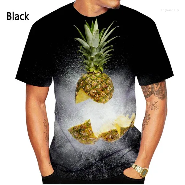 Erkek Tişörtleri 2023 Ananas T-Shirt Erkekler Moda Moda Yaz Günlük Kısa Kollu 3d Baskılı