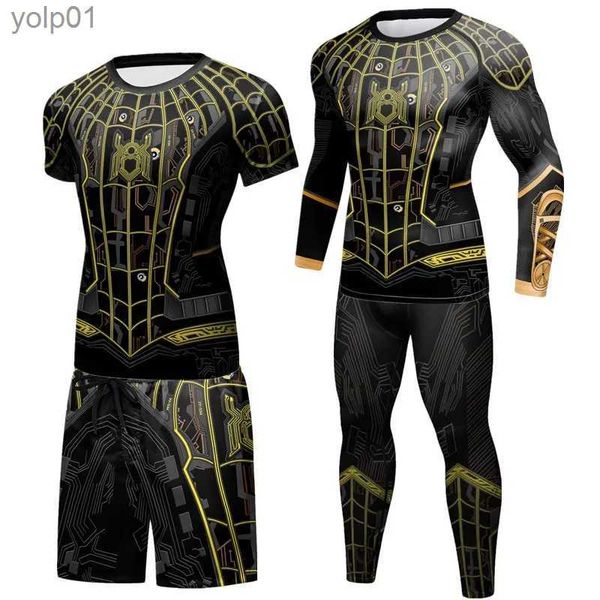 Männer Trainingsanzüge MMA Rashguard Kompression Sport Anzug Boxen s Männer der KickBoxen ay Thai Shorts Fitness Gym Workout Kleidung Boxeo setL231016